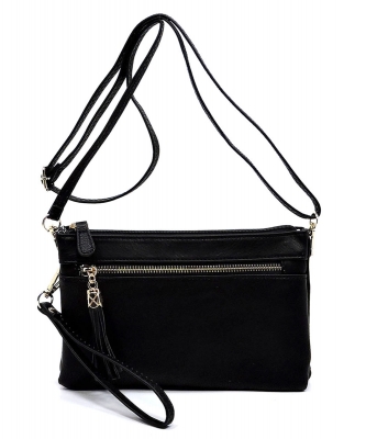2 Compartments Messager Bag Designer  WU021 BLACK